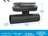 FLOMEC TM 1-inch meter showing specs, dimensions and certifications