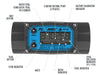 FLOMEC TM 2-inch meter display and button break down