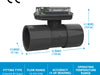 FLOMEC TM 2-inch meter showing specs, dimensions and certifications