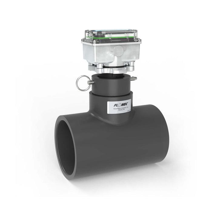 Ultrasonic Flow Meter, Battery Powered Display, Schedule 80 PVC Tee for Water