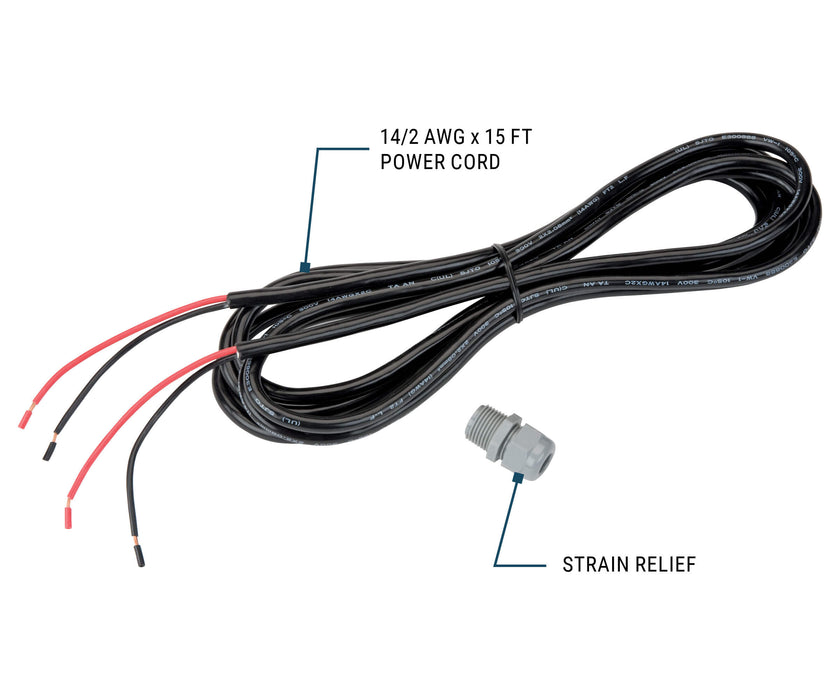 GPI 15-ft 14-gauge Power Cord for 12-volt Fuel Transfer Pumps with Strain Relief socket