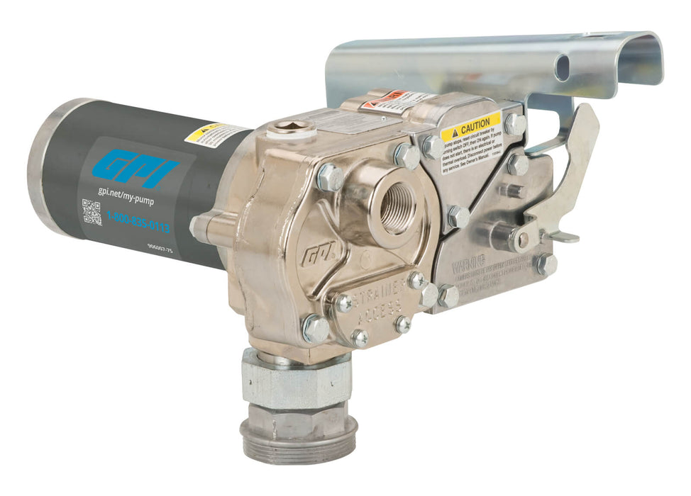 GPI M-1115 Fuel transfer pump methanol model with spin collar and lockable nozzle holder
