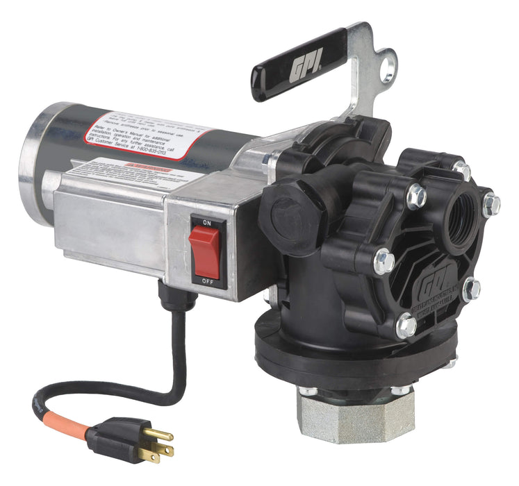 GPI PA-200H-2UR Chemical Transfer Pump shown with Power cord with grounded plug