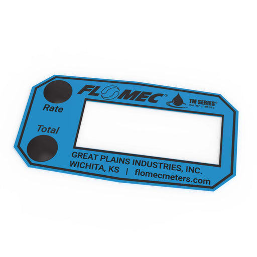 FLOMEC Q9 Blue faced display decal for TM meters