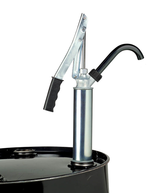 GPI BP-12 lever action steel hand pump mounted to a barrel