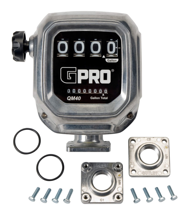 GPRO QM40 fuel meter with screws, o-rings, and connections