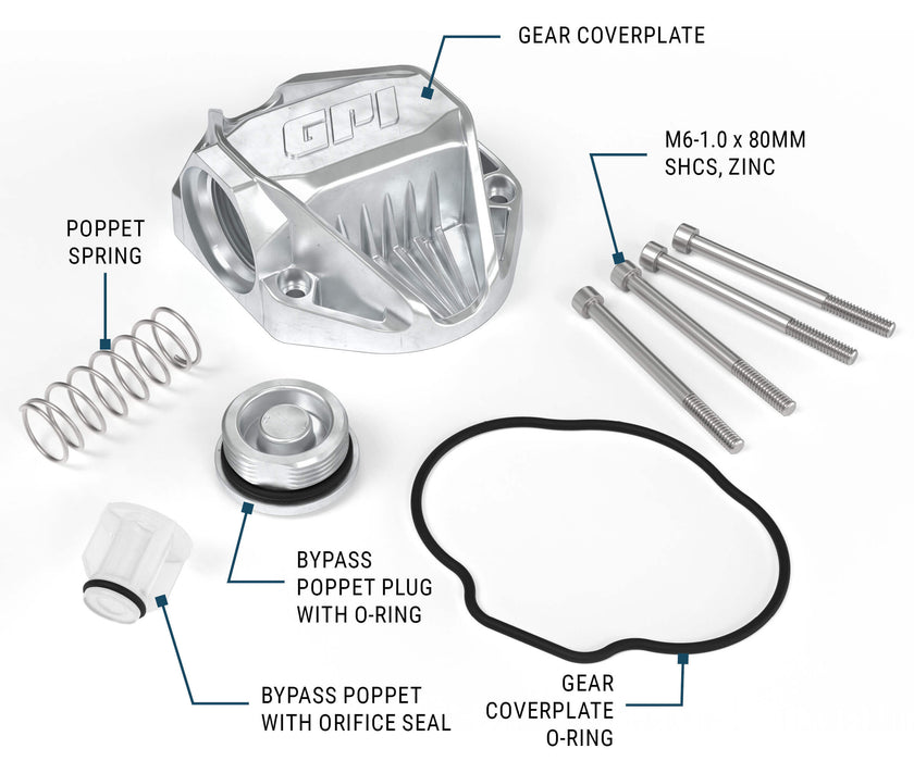 GPI gear coverplate and bypass poppet kit for G20 fuel transfer pumps