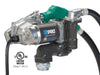 GPRO V25 fuel transfer pump complete system with automatic shut-off nozzle, fuel hose, and factory installed power cord.