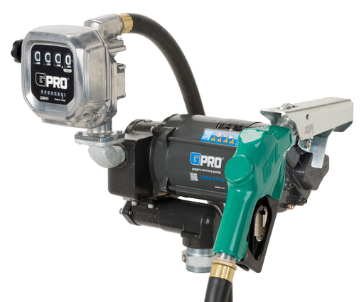 GPRO PRO35-115 fuel transfer pump with automatic nozzle, hose, and QM40 fuel meter